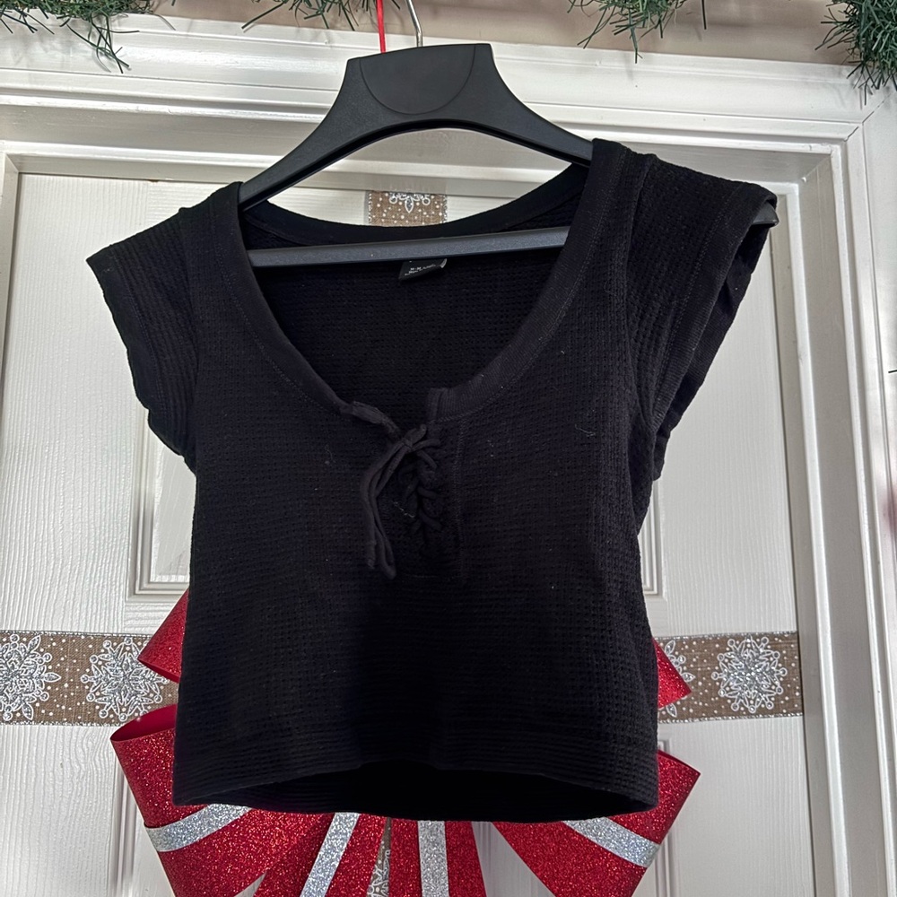 Urban Outfitters Moth Black Knit Crop Top